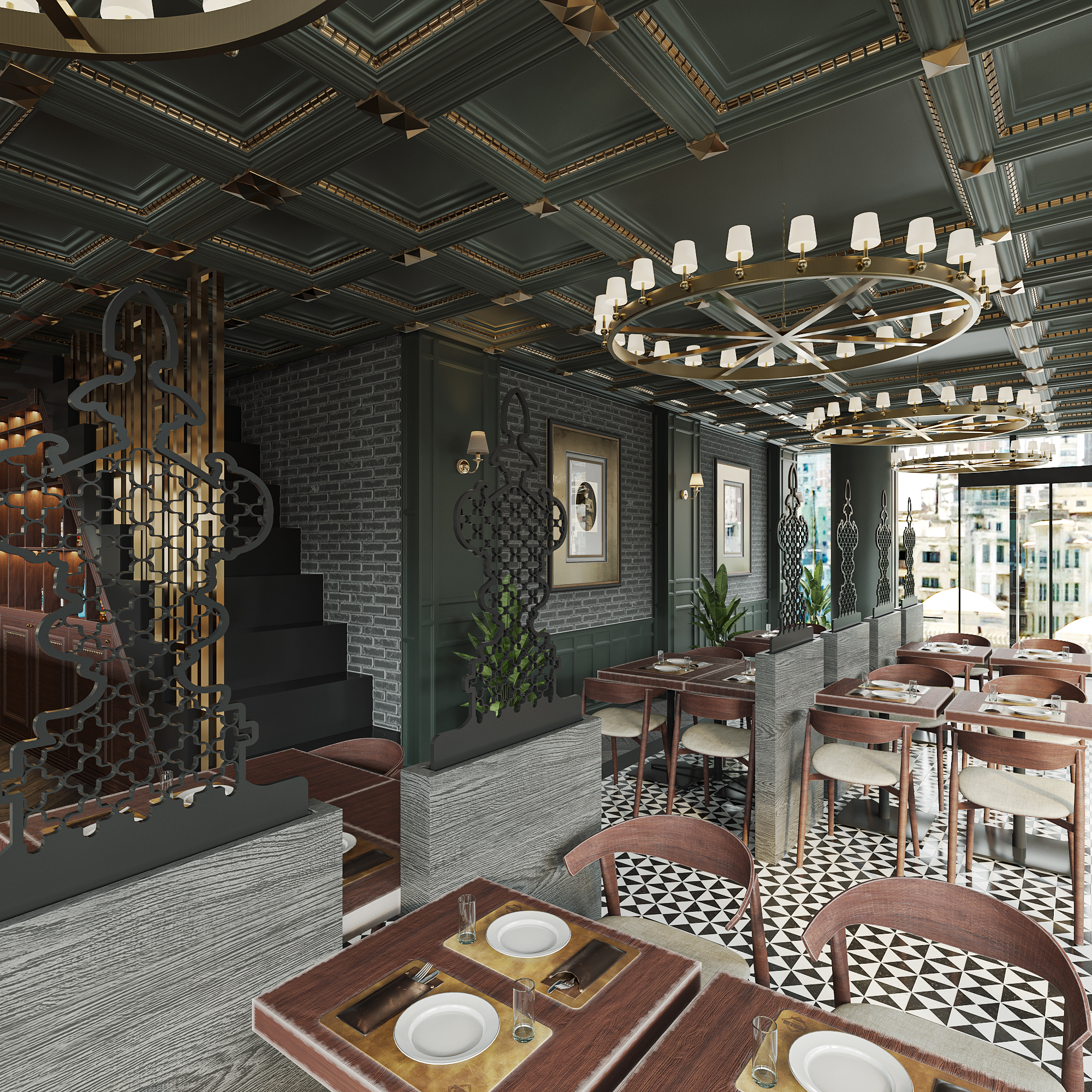 modern bar iç mekan görselleştirme istanbul | Sez-IN Studio